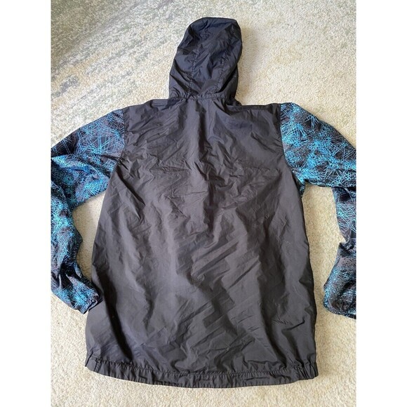 North Face Jacket Boys XL 18/20 Blue Design Windbreaker Windwall Rain Coat Light - Picture 2 of 9